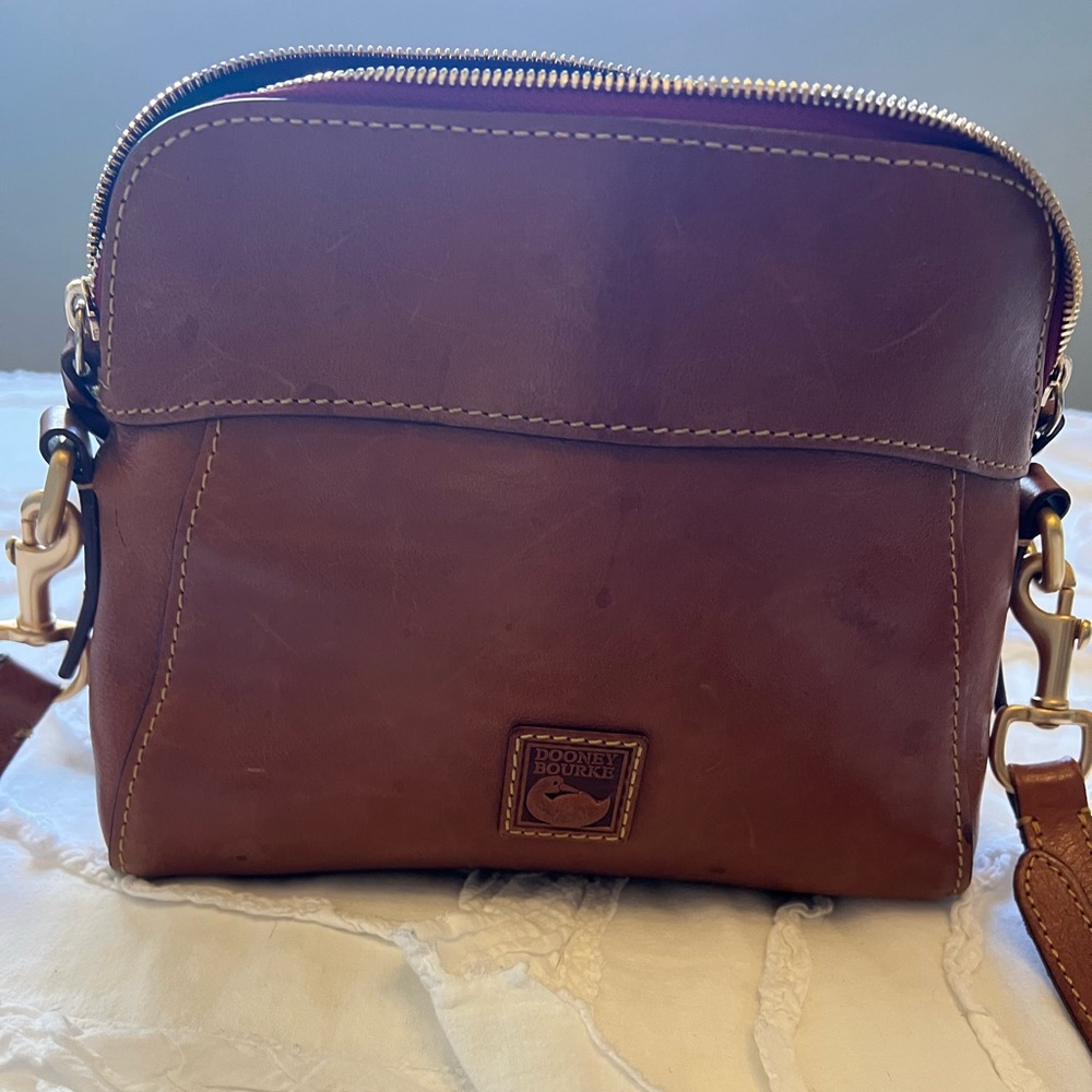 Dooney & Bourke Chocolate Brown Leather Crossbody purse / bag